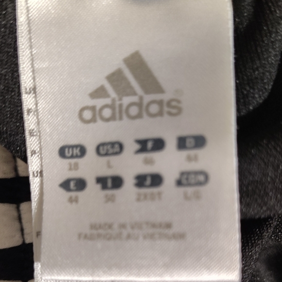 Adidas Black Straight Leg Pants with Signature Stripes - Picture 3 of 7